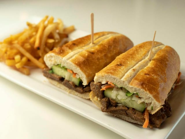 Vegetarian (Mock Beef) Banh Mi.